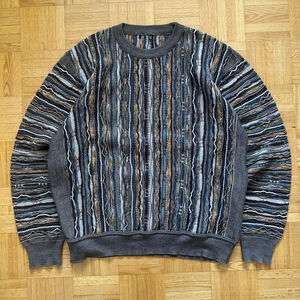 Vintage Montechiaro by Lorenzoni 3D Knit sweater Coogi Stye Italy Large